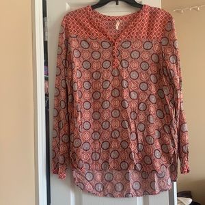 Red Camel Tunic Shirt Pink and Navy M